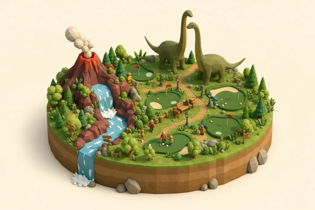 Dino Falls Adventure Golf - kidzdays illustration