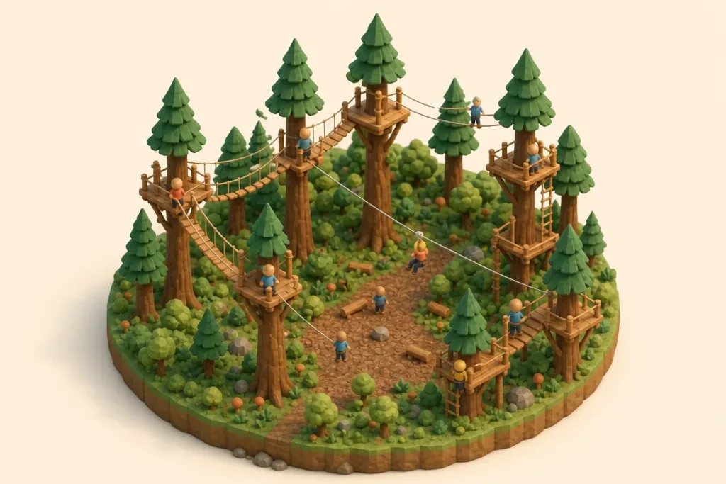 Go Ape Delamere - kidzdays illustration