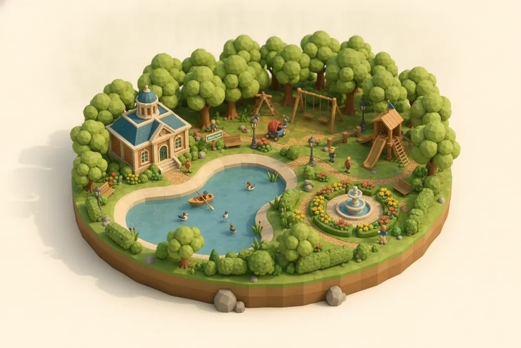 Queens Park, Crewe - kidzdays illustration