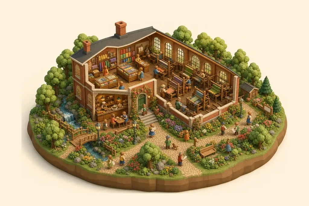 Silk Museum and Paradise Mill - kidzdays illustration