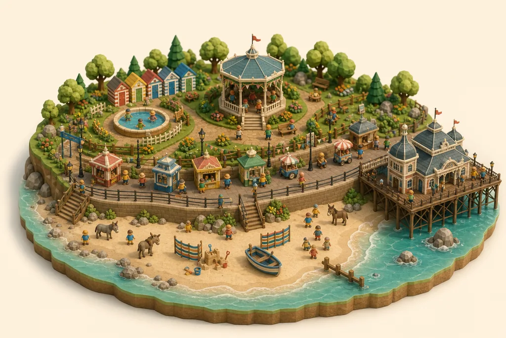 St Annes Beach and Pier - kidzdays illustration