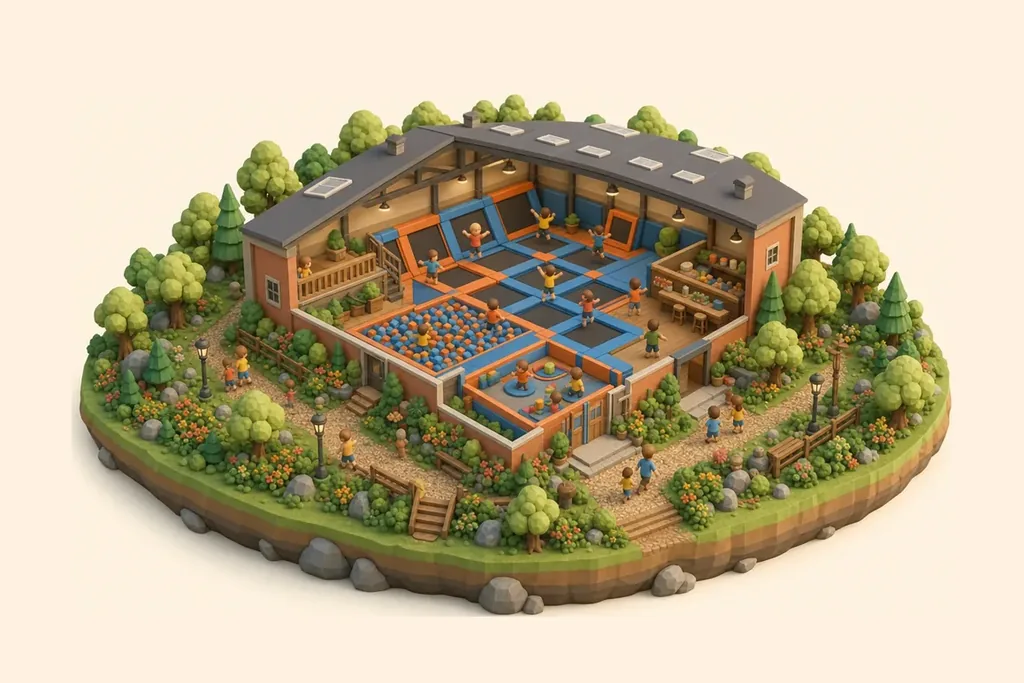 UA Cheshire Trampoline Park - kidzdays illustration