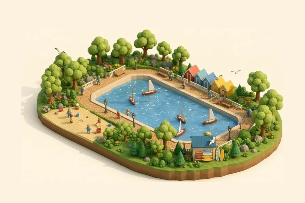 West Kirby Marine Lake & Beach - kidzdays illustration